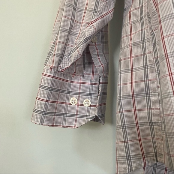 Van Heusen Mens 16-32/33 Plaid Long Sleeve Button Pocket Dress Business Shirt - Picture 7 of 10